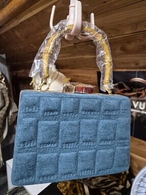 Fashion Quilted Blue Denim Mini Bag